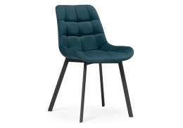 Стул на металлокаркасе Челси морская волна / черный (50x60x80)