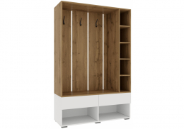 Прихожая Роут белый / дуб вотан (120x37x185,6)