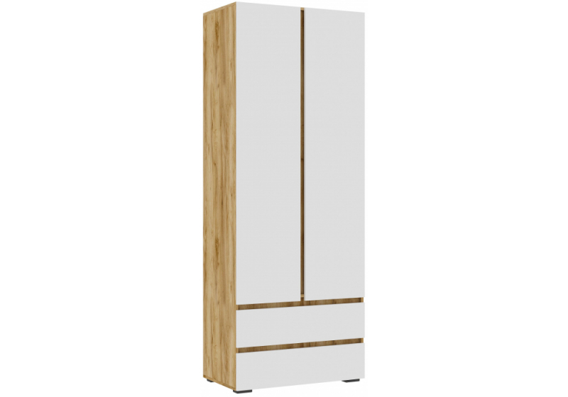 Шкаф Элла ШК 01 белый / дуб крафт золото (80,2x46x210). 
