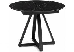 Керамический стол Нельсон 100(140)х100х76 shakespeare black / черный (100x76)