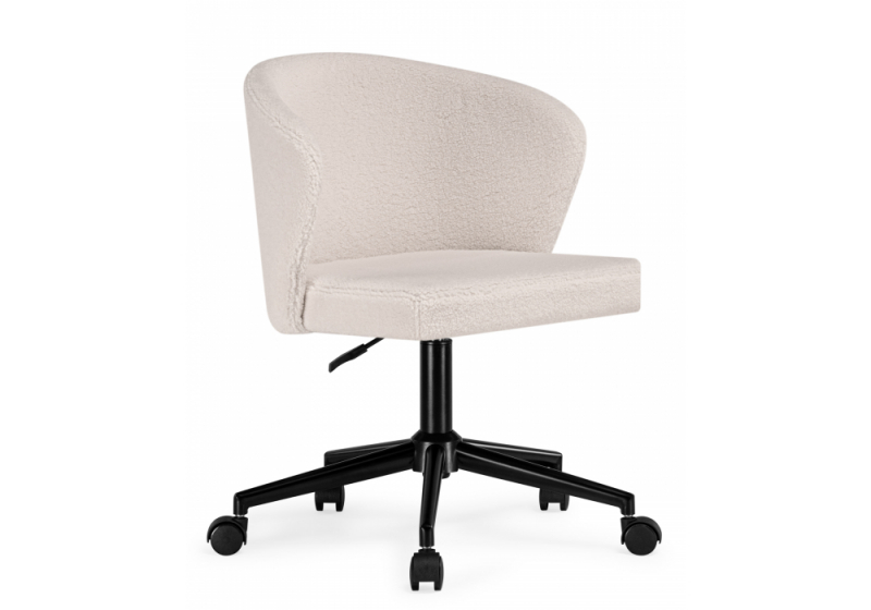 Офисное кресло Lika white teddy / black (58x54x78). 