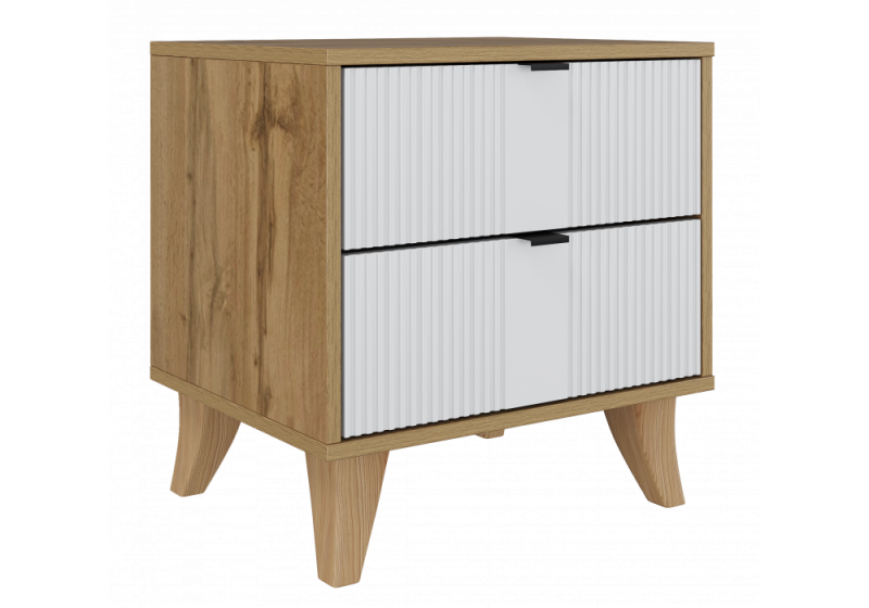 Тумба прикроватная Лорена дуб вотан / белый (51,3x40x52,4). 