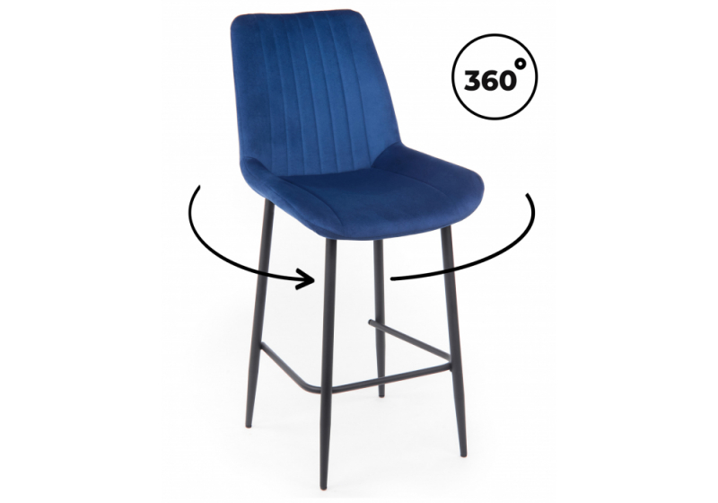 Барный стул Седа 360 синий (zd 798) / черный np (49x57x102). 