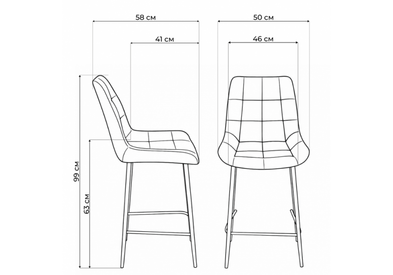 Барный стул Челси 360 темно-серый (zd 995) / серый np (50x58x99)